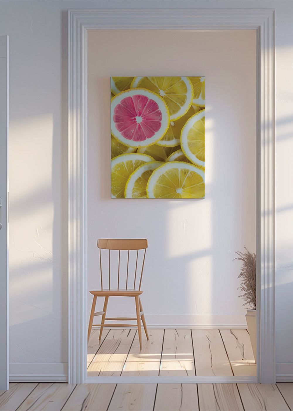 Kitchen art pink lemon slices