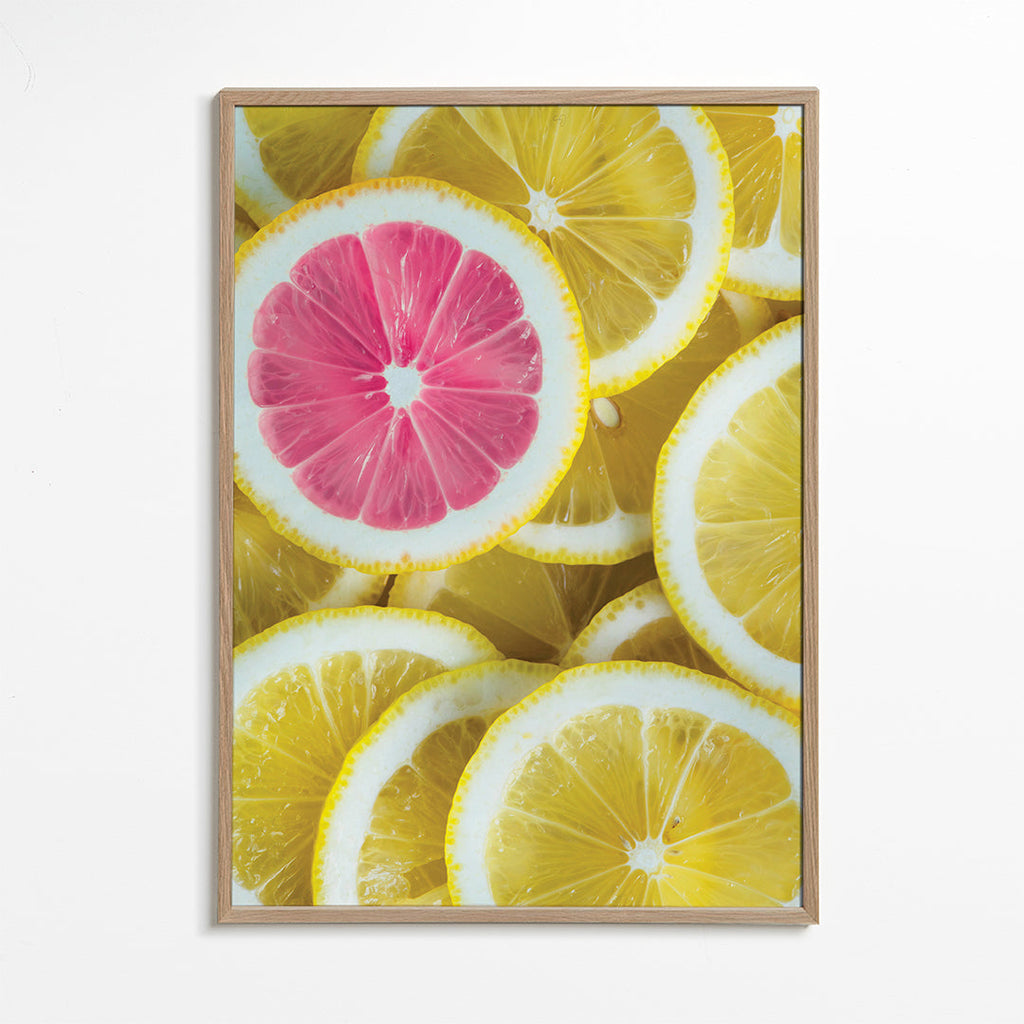 Kitchen art pink lemon slices