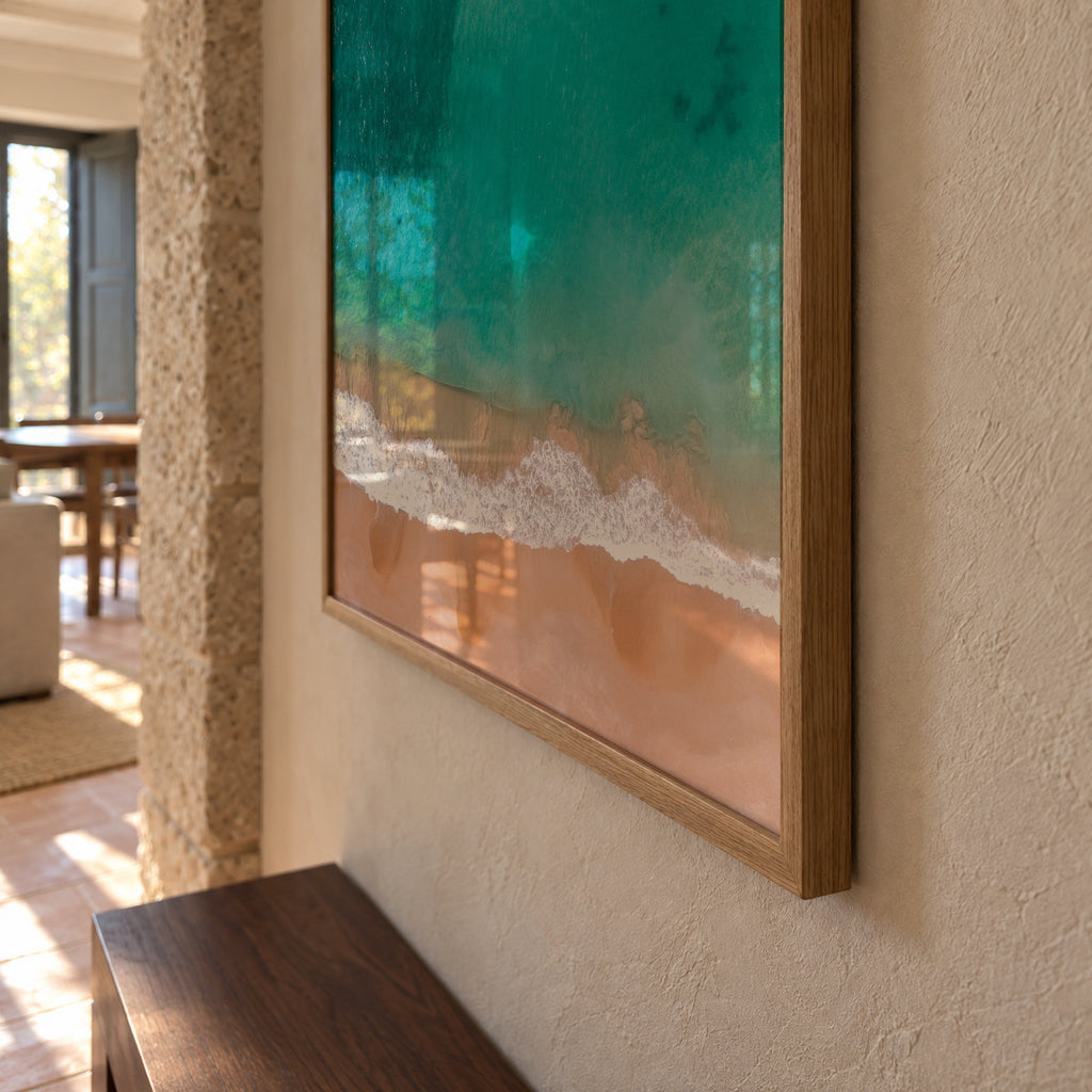 Seaside airview - Framed poster detail