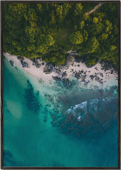 Landscape art aerial photograph of turquoise coast