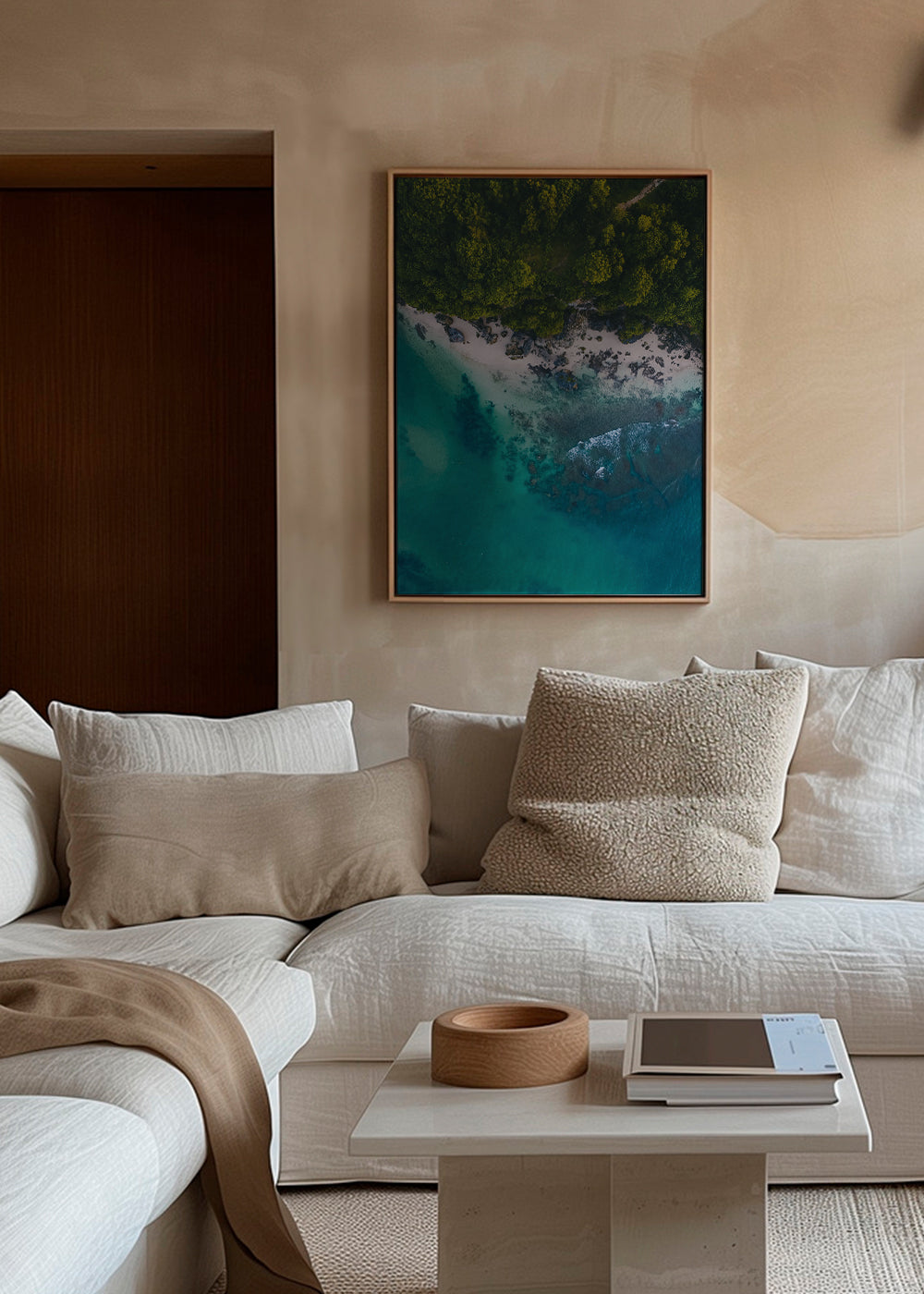 Landscape art aerial photograph of turquoise coast