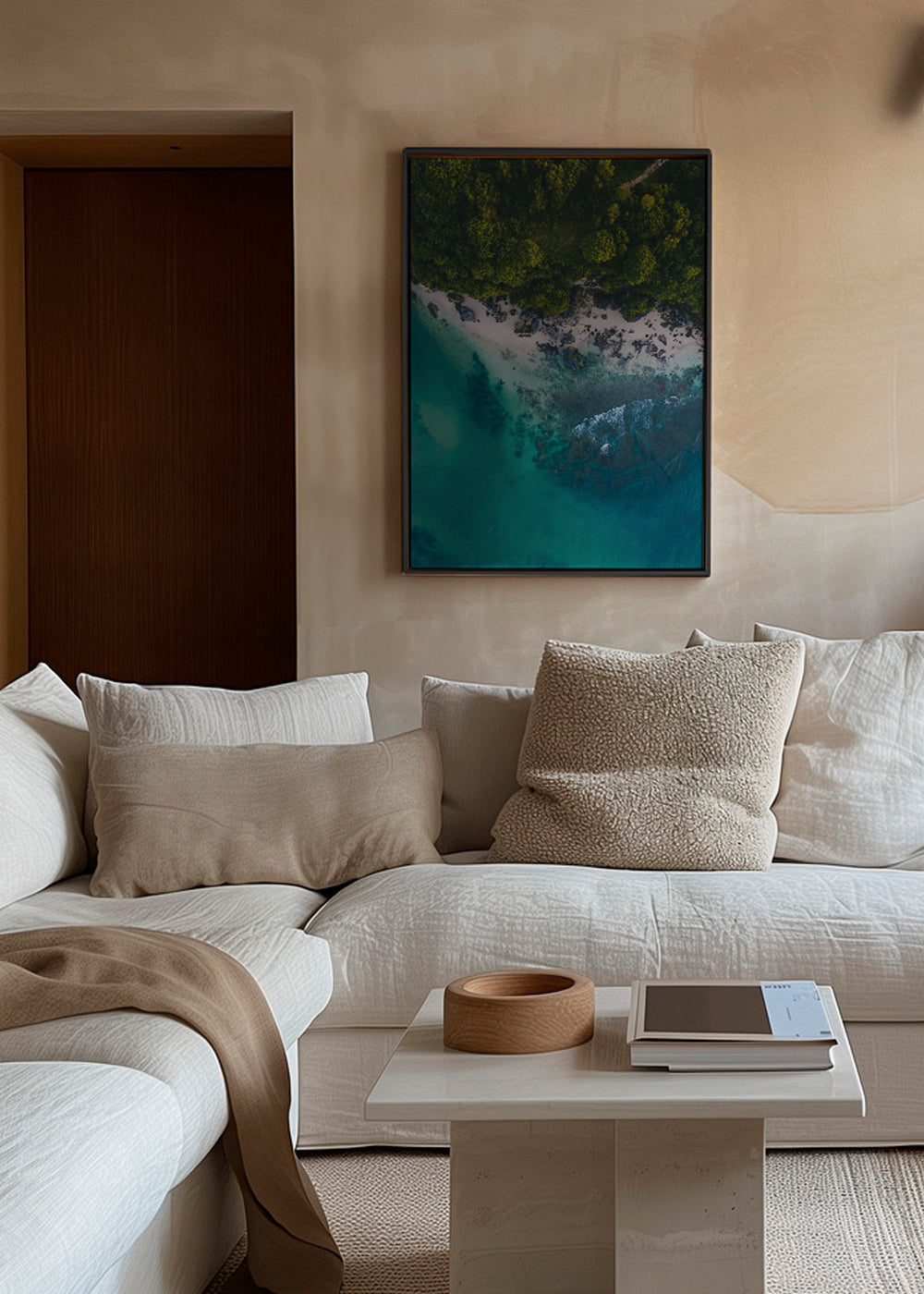 Landscape art aerial photograph of turquoise coast