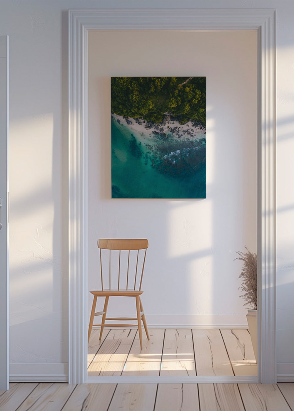 Landscape art aerial photograph of turquoise coast