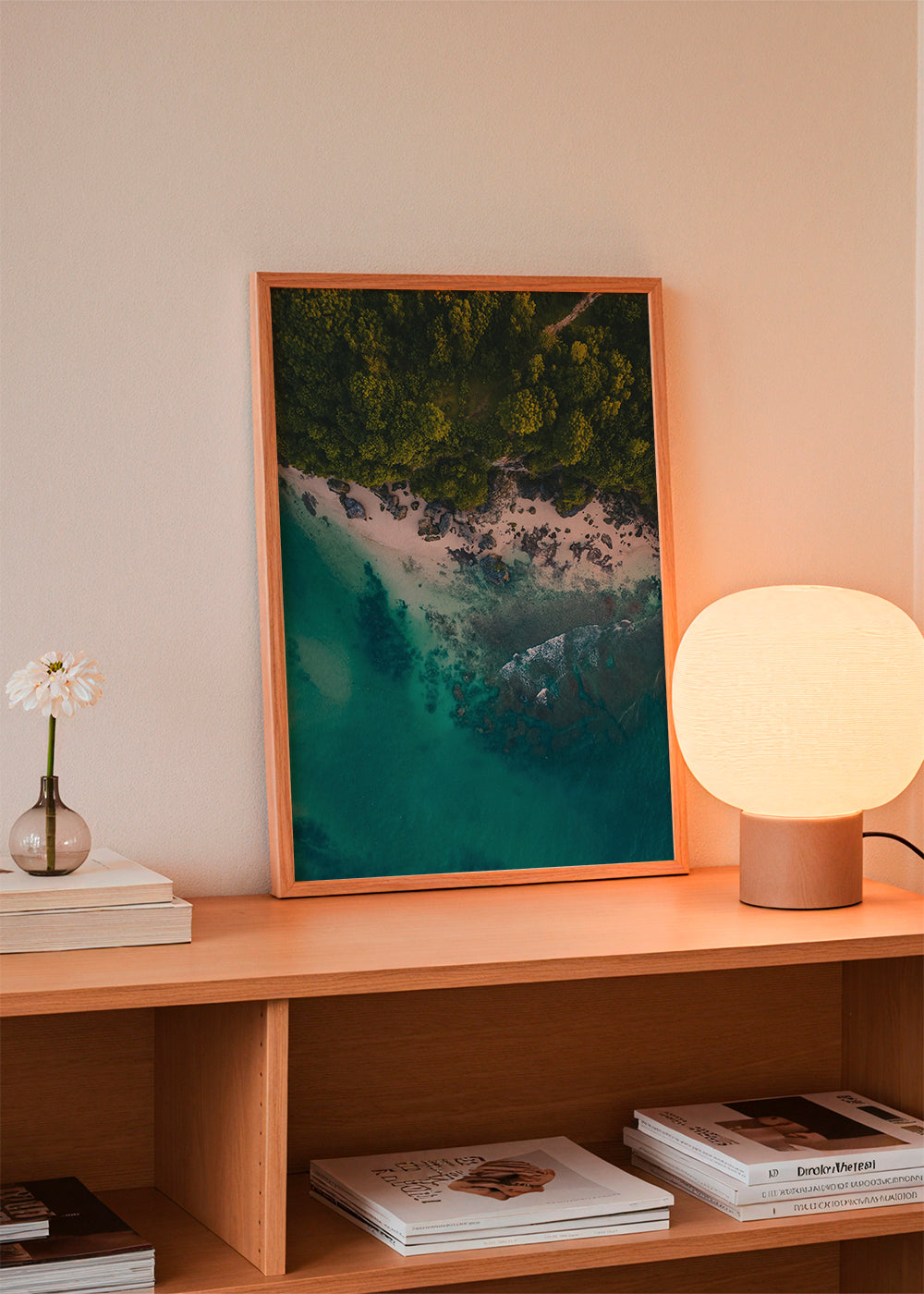 Landscape art aerial photograph of turquoise coast