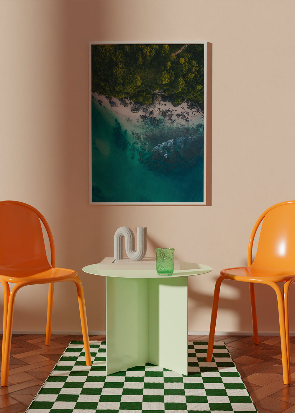 Landscape art aerial photograph of turquoise coast