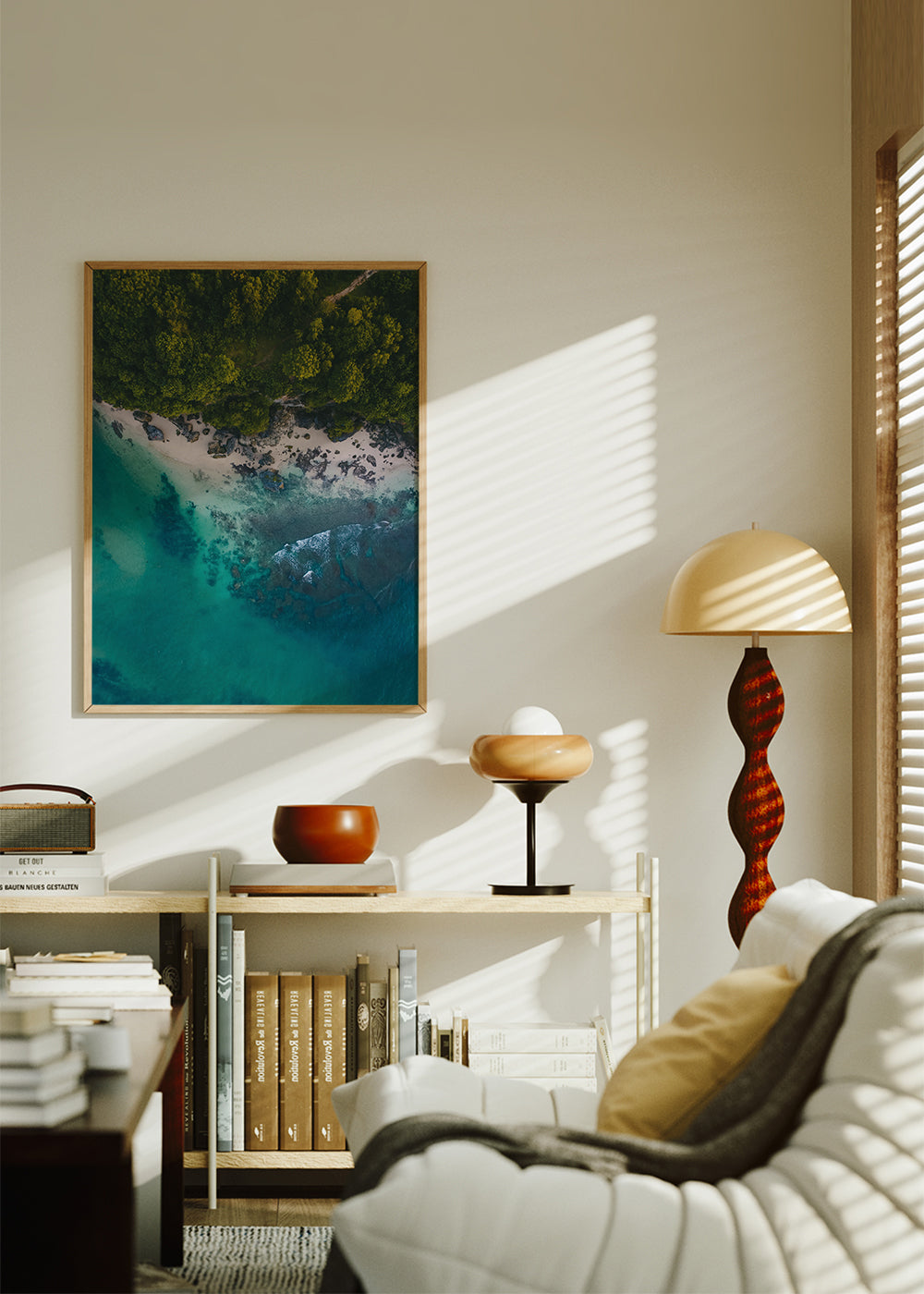 Landscape art aerial photograph of turquoise coast