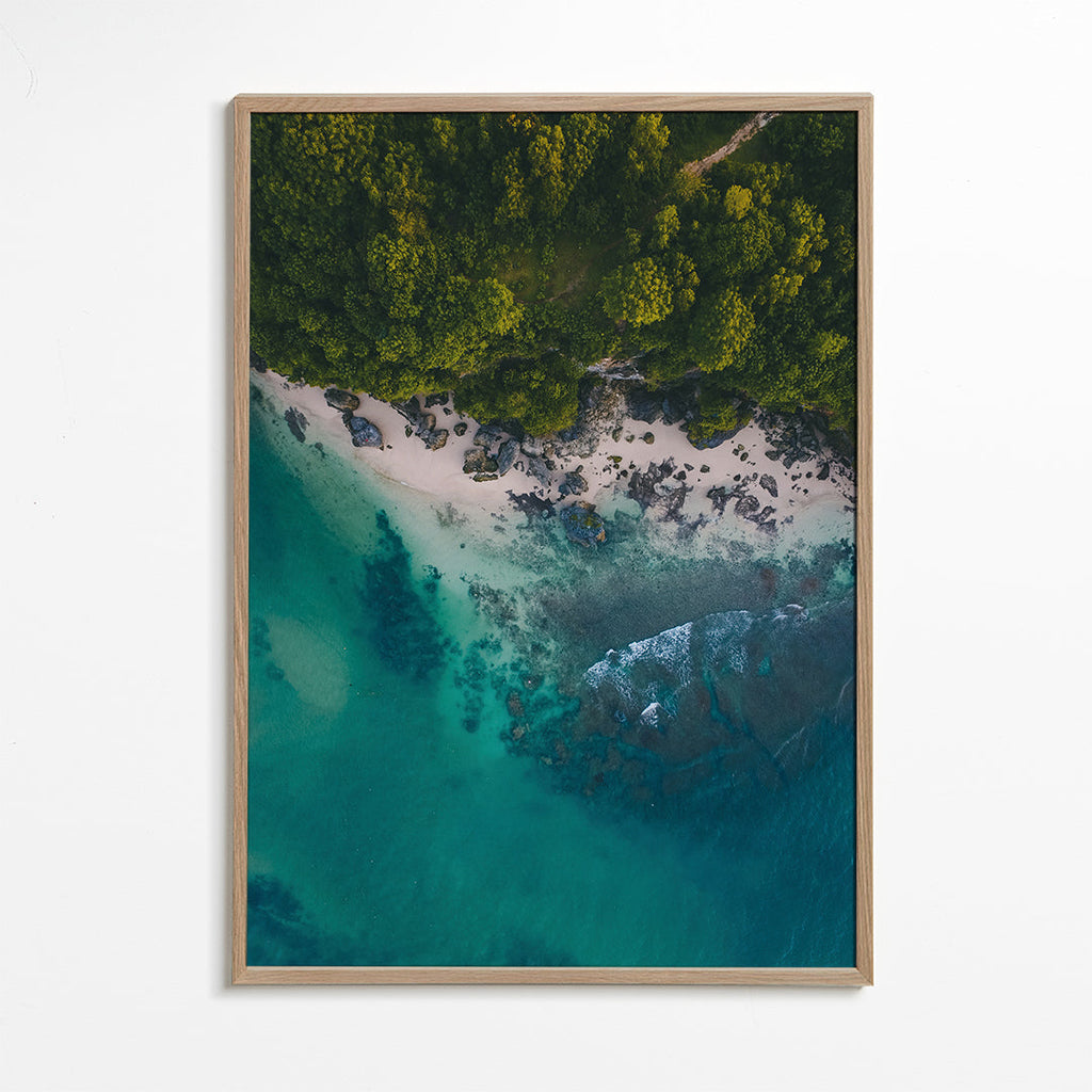 Landscape art aerial photograph of turquoise coast