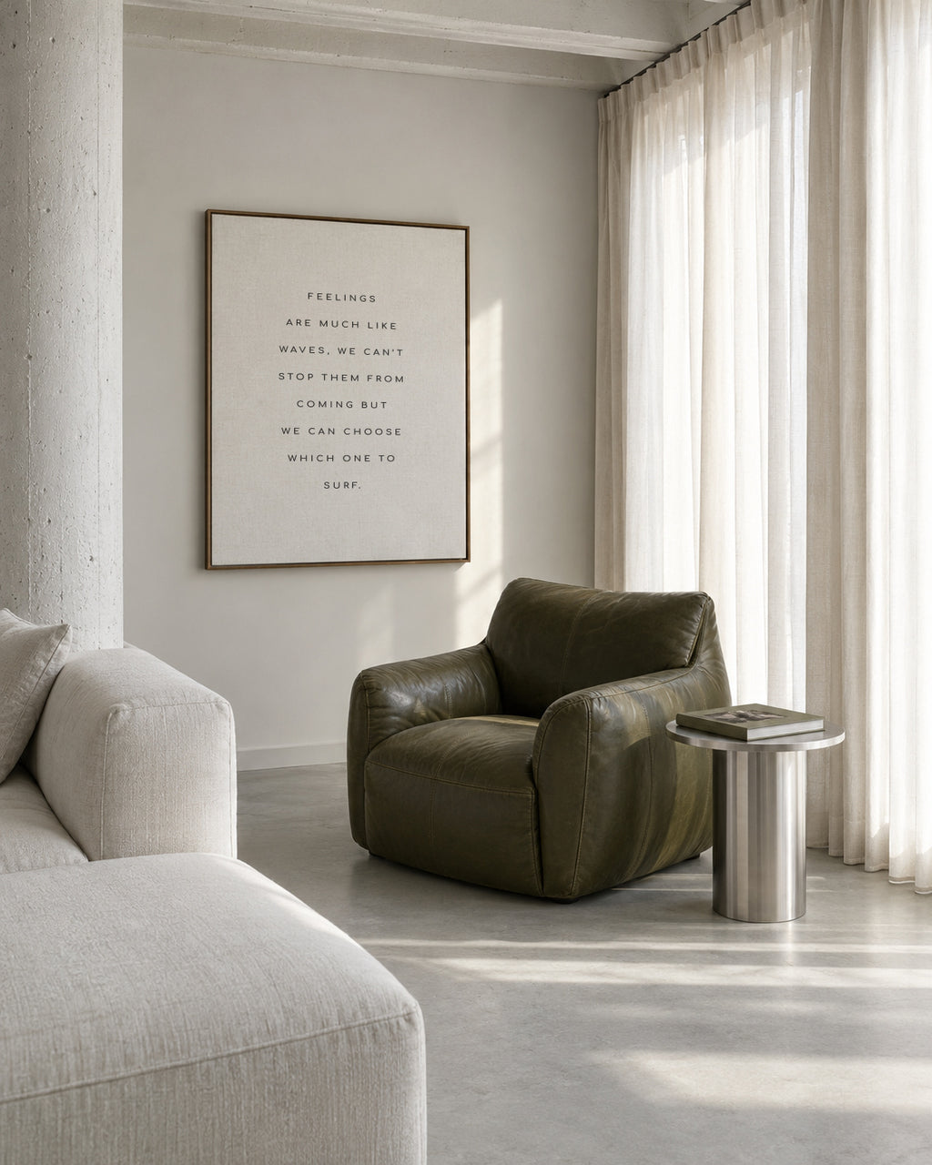 Feelings quote - Framed canvas in an interior