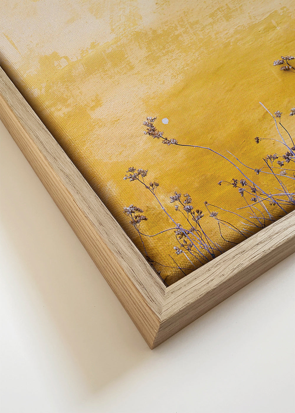 Botanical print: textured wall with dried blooms