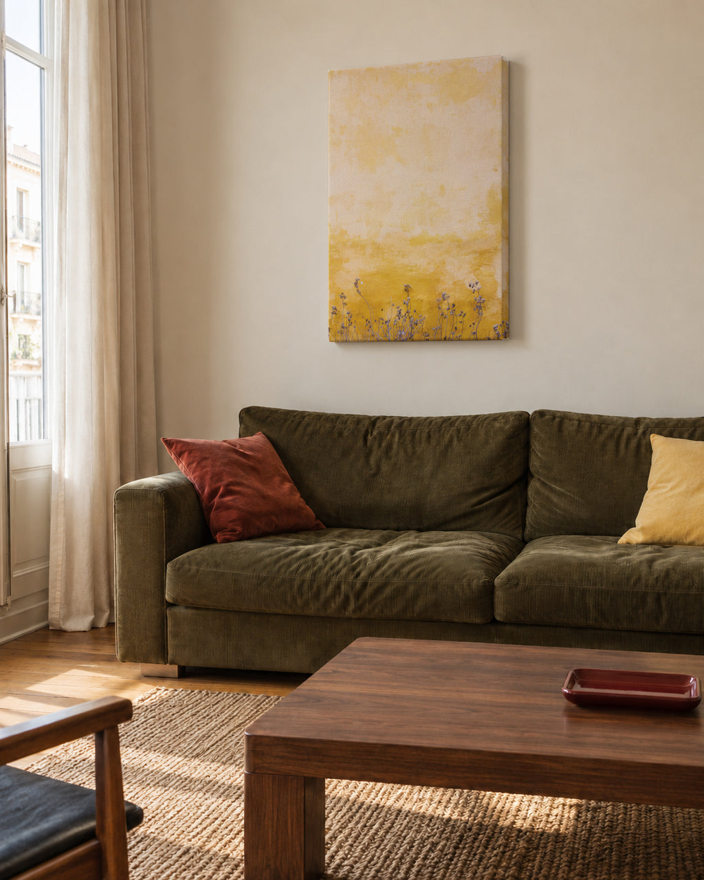 Dingy wall - Unframed canvas in an interior
