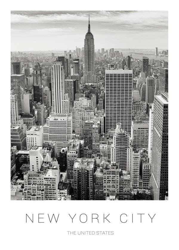 Travel poster: New York skyline in black and white