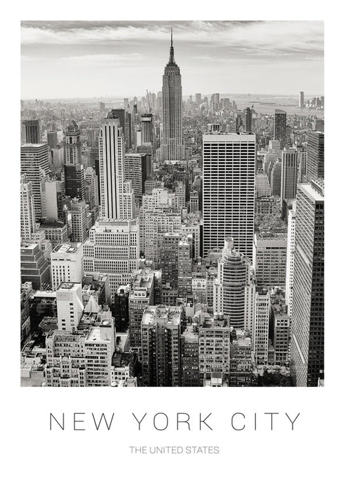 Travel poster: New York skyline in black and white