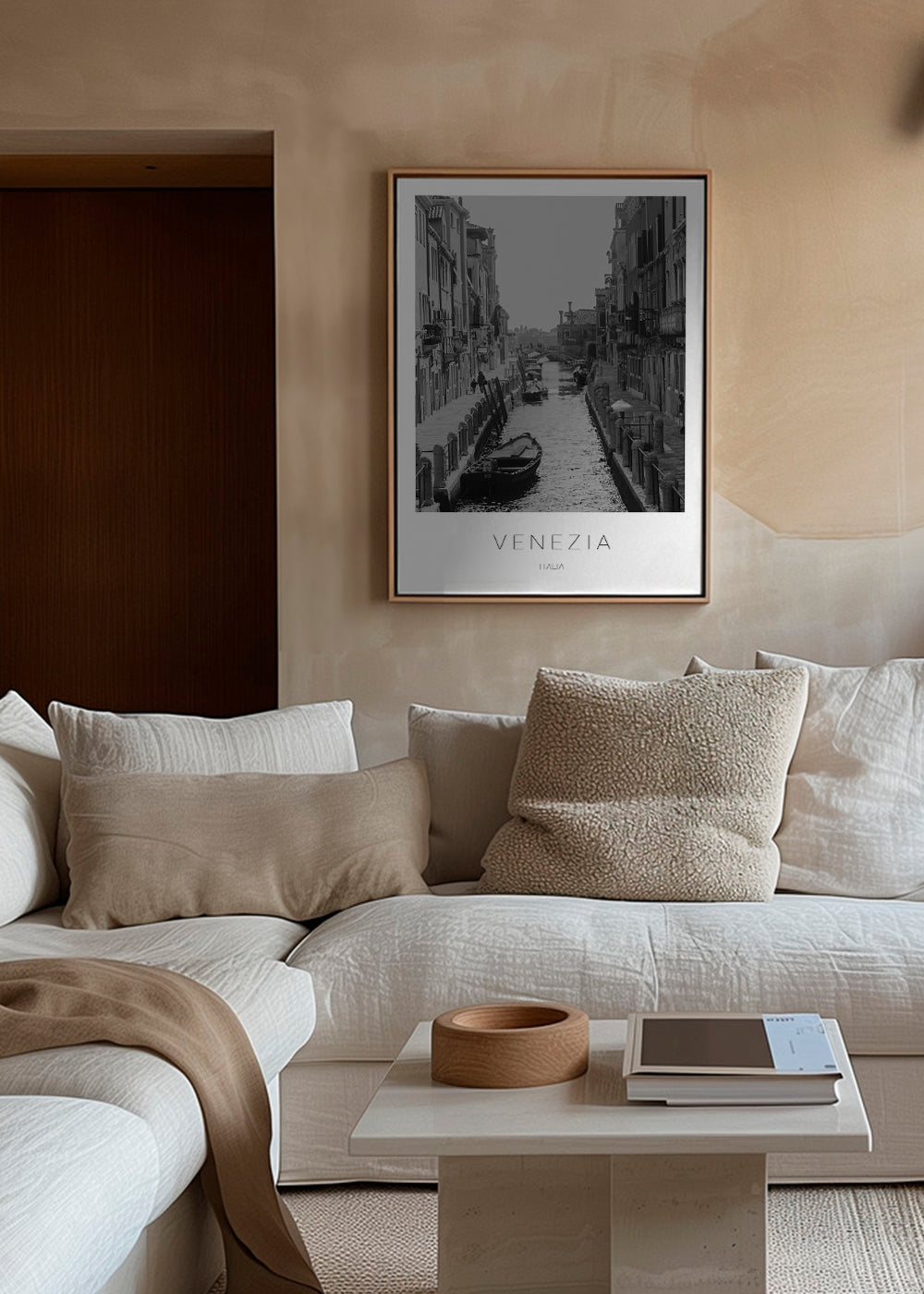 Travel poster — Venice canal monochrome