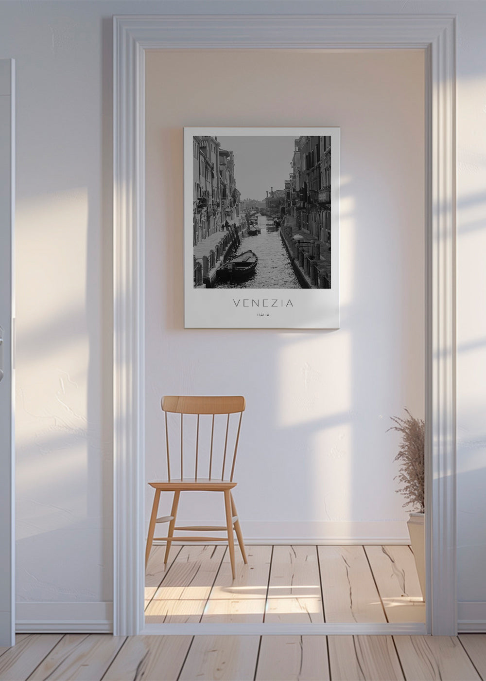 Travel poster — Venice canal monochrome