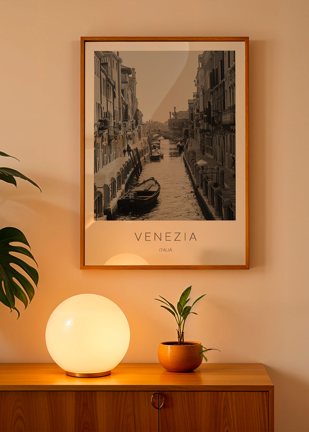 Travel poster — Venice canal monochrome