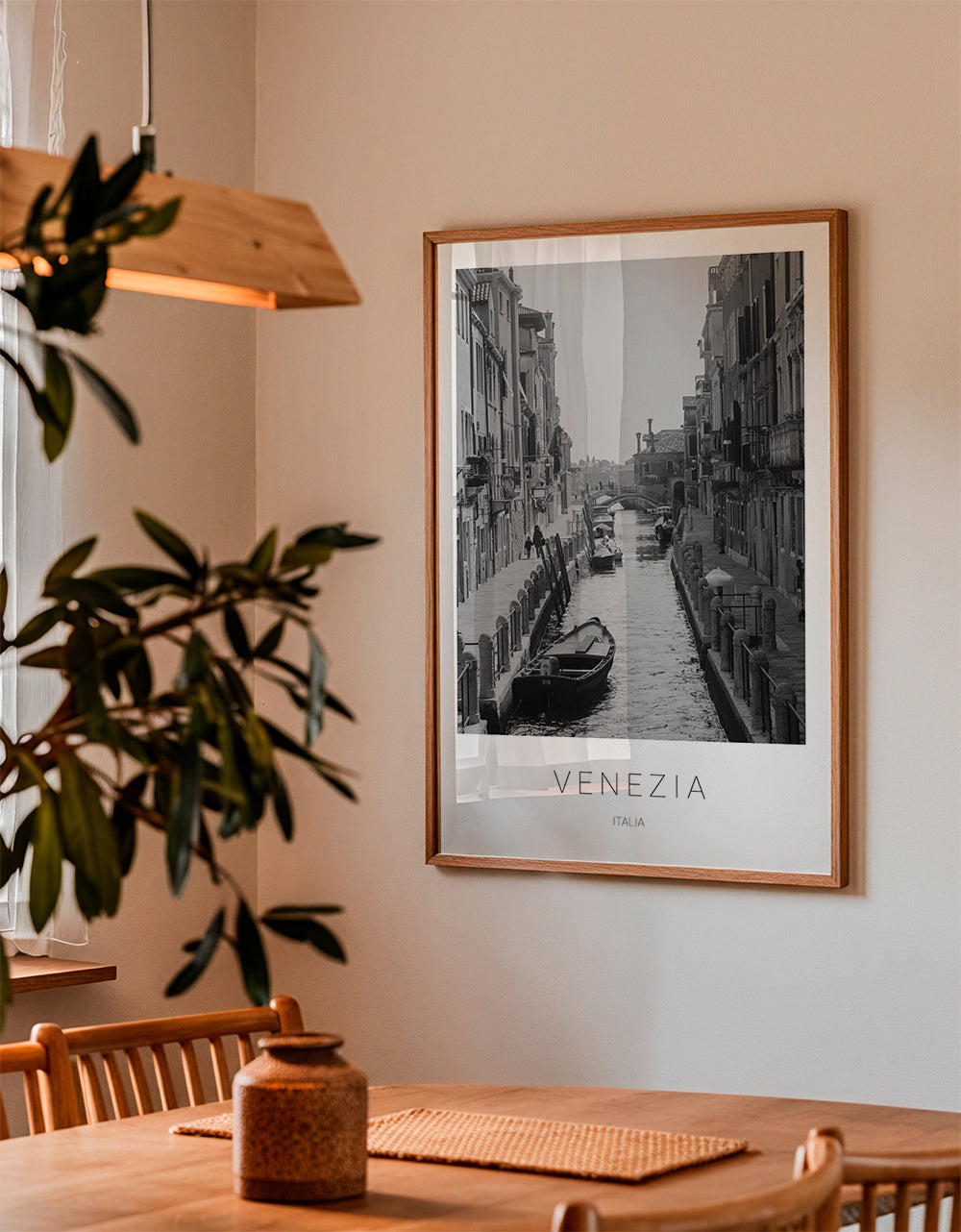 Travel poster — Venice canal monochrome