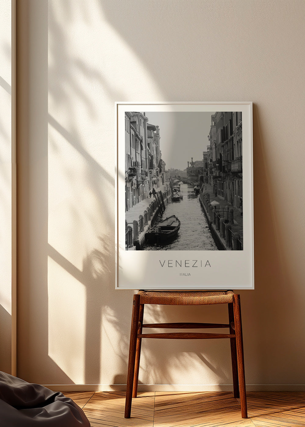 Travel poster — Venice canal monochrome
