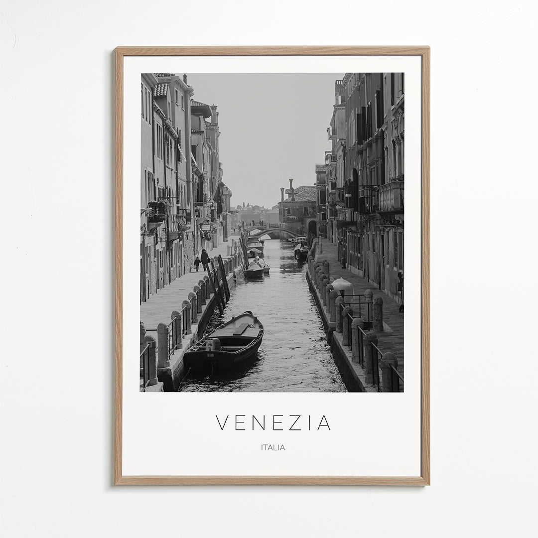 Travel poster — Venice canal monochrome