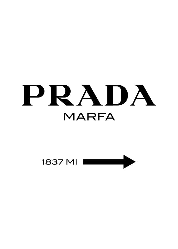 City poster PRADA Marfa typographic minimal | Wall art, framed