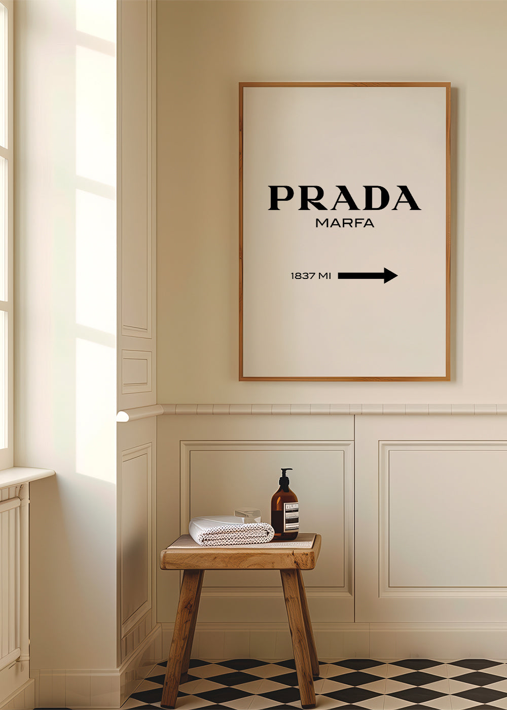 City poster PRADA Marfa typographic minimal | Wall art, framed
