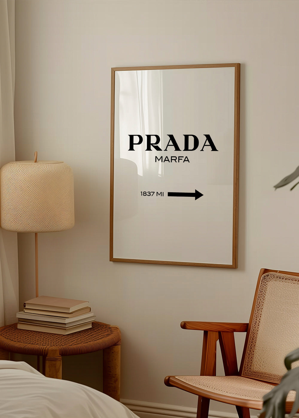City poster PRADA Marfa typographic minimal | Wall art, framed