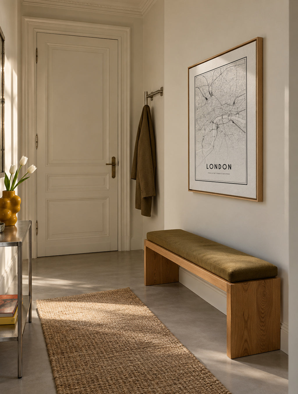 London map - Framed canvas in an interior