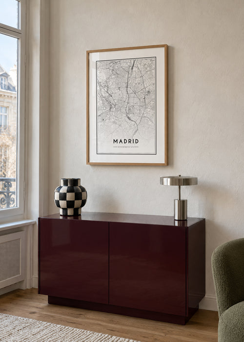 Madrid map - Framed poster in an interior