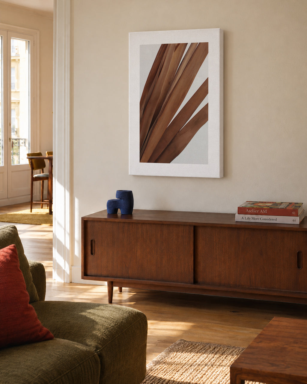 Earthy plant II - Unframed canvas in an interior