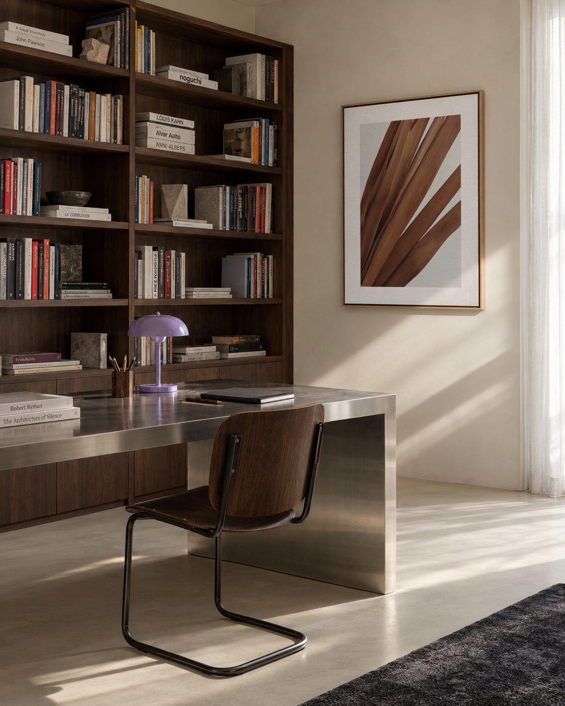 Earthy plant II - Framed canvas in an interior