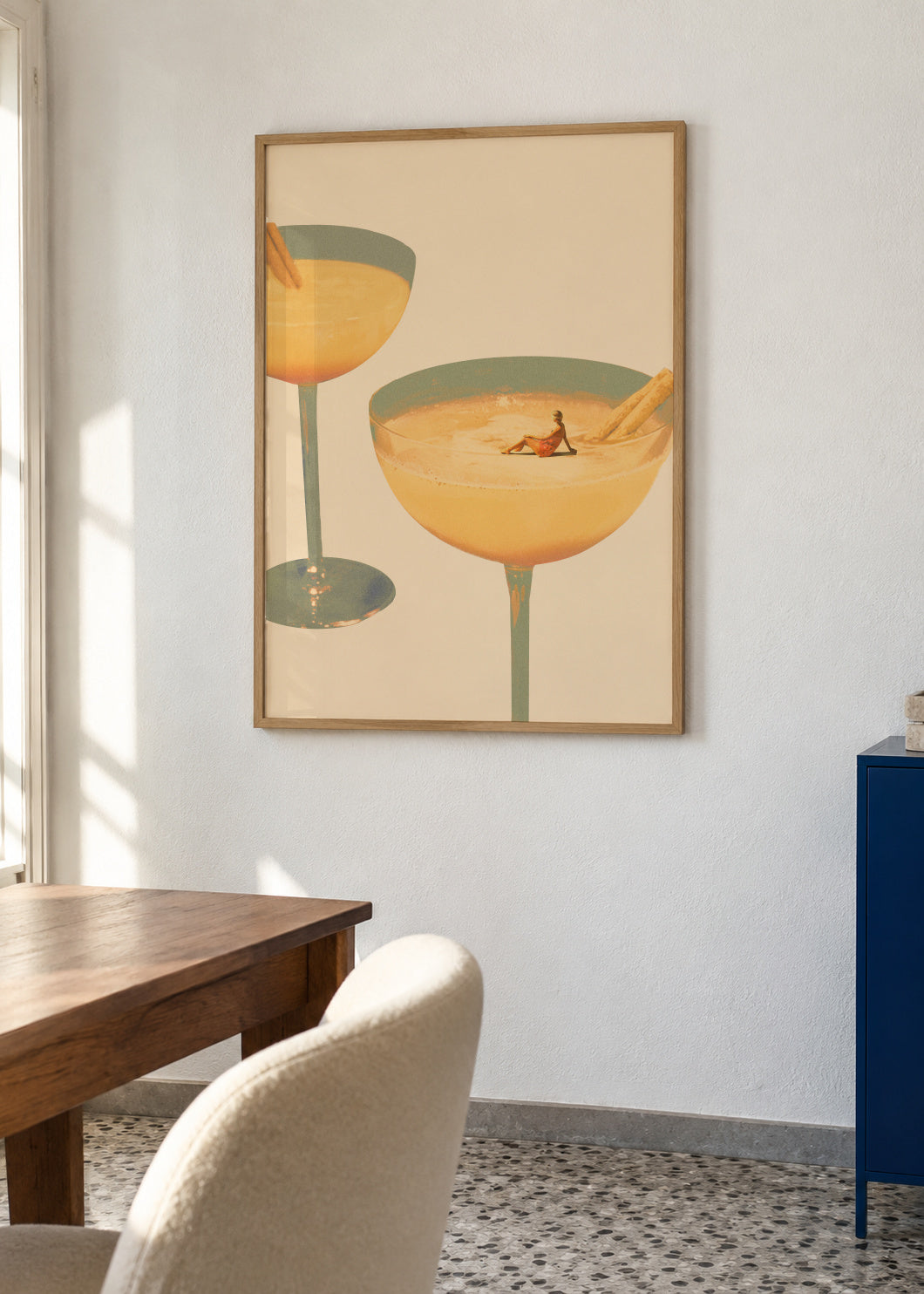 Holiday in a glass 1 - Framed poster in an interior
