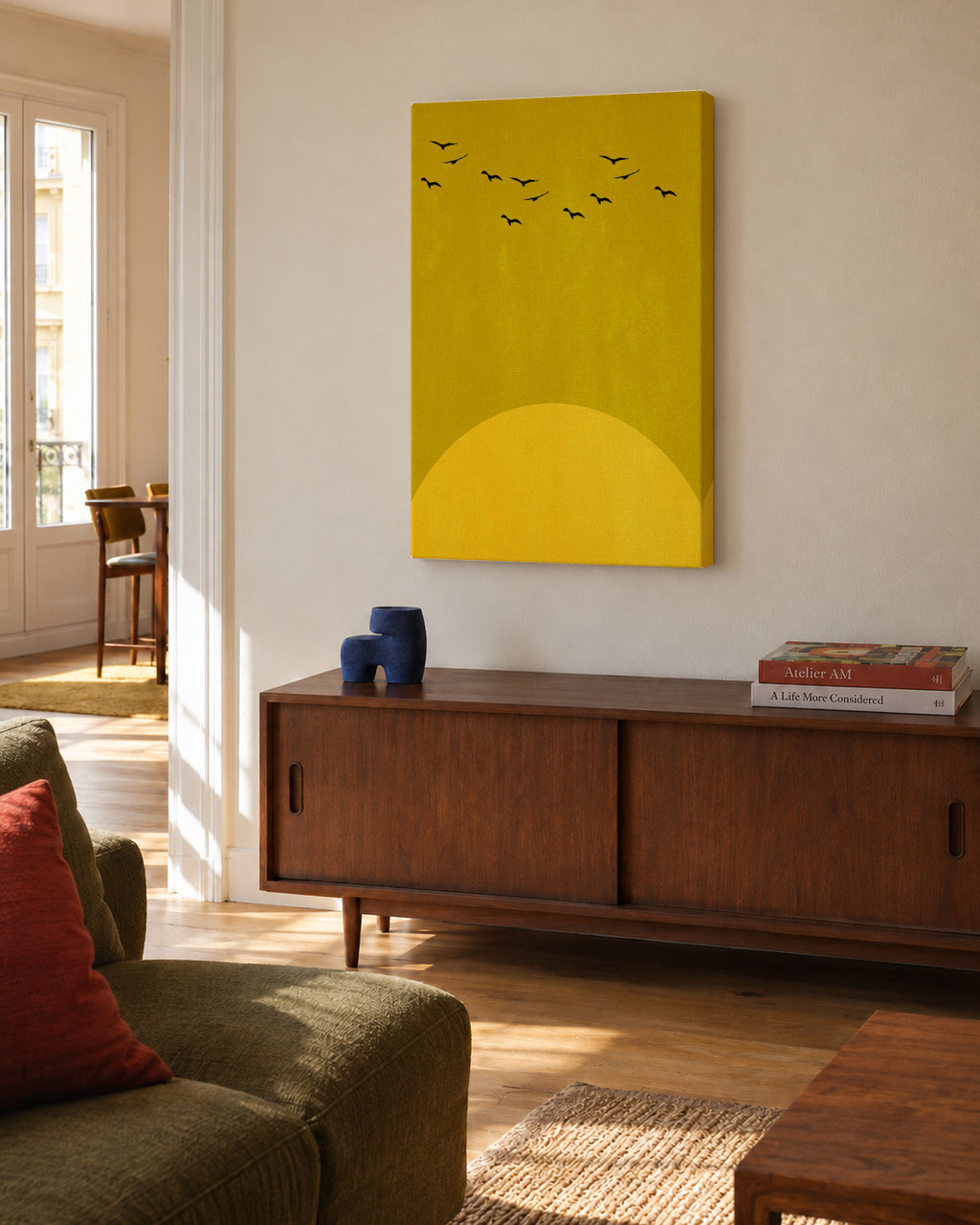 Sun dance - Unframed canvas in an interior