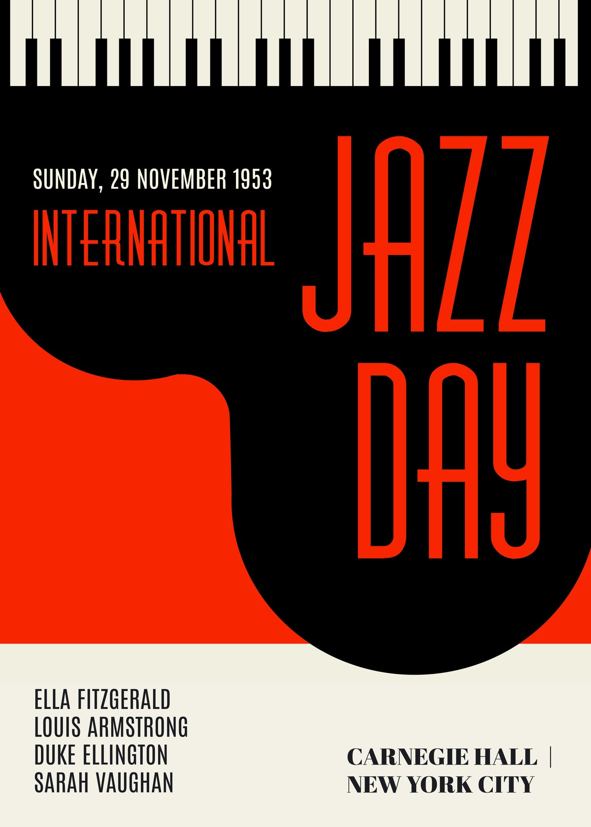 Jazz days - red - Unframed art print