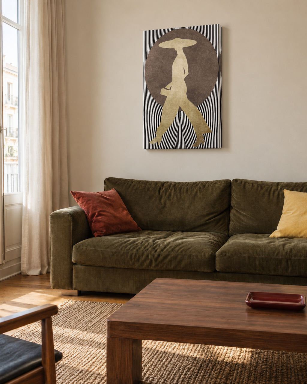 La madame noir - Unframed canvas in an interior
