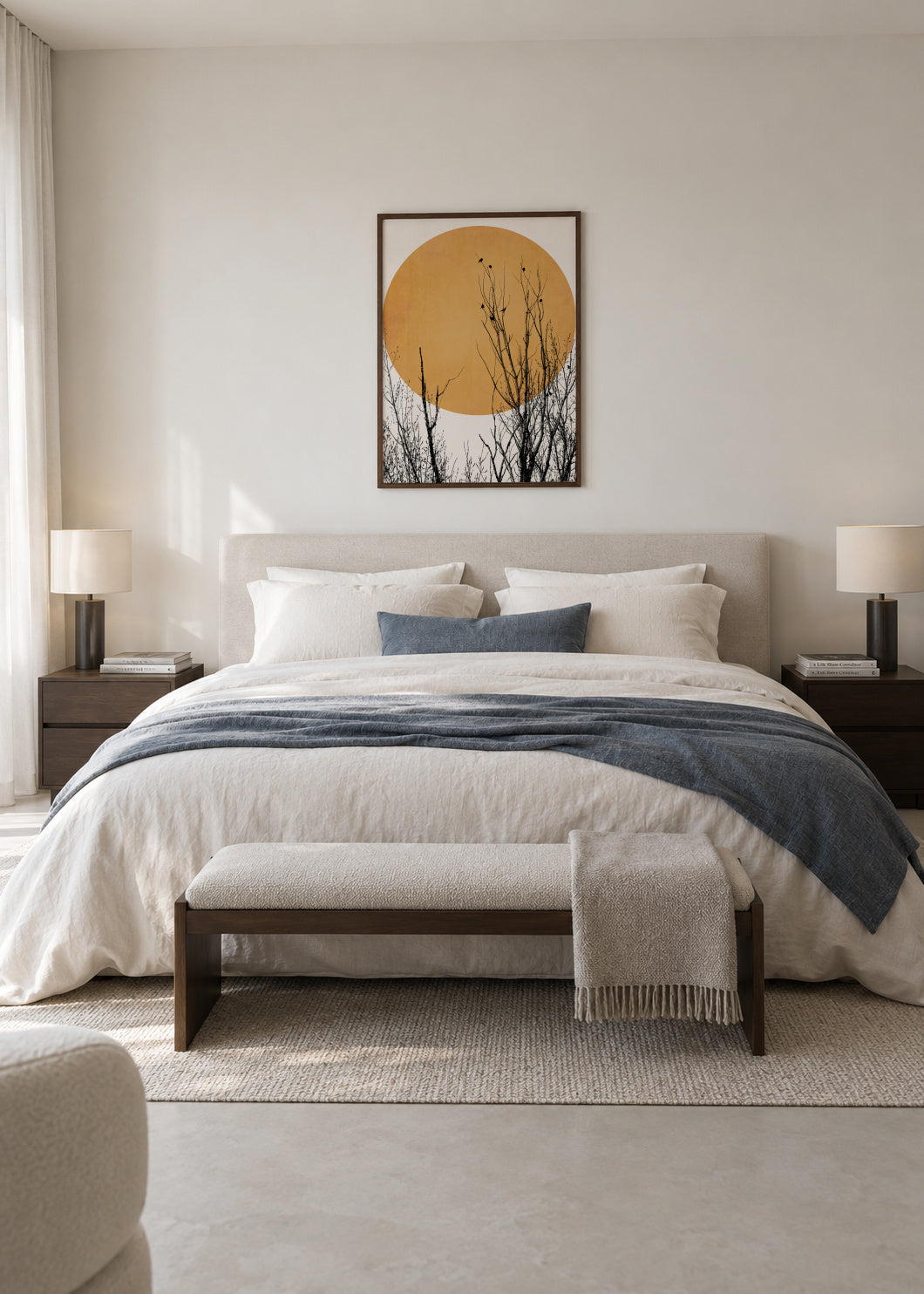 Sunset dreams - yellow - Framed poster in an interior