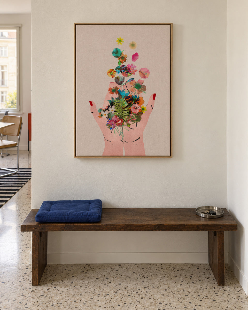 Fridas hands white - Framed canvas in an interior