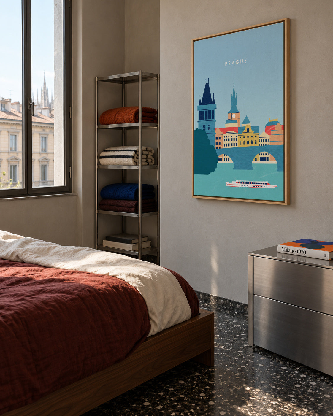 Prague - Framed canvas in an interior