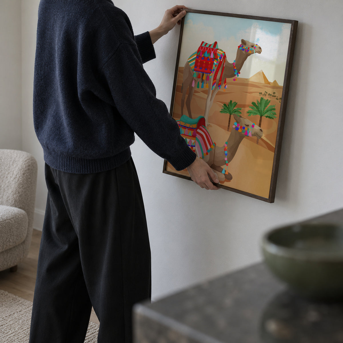 Desert adventure - Framed poster in an interior