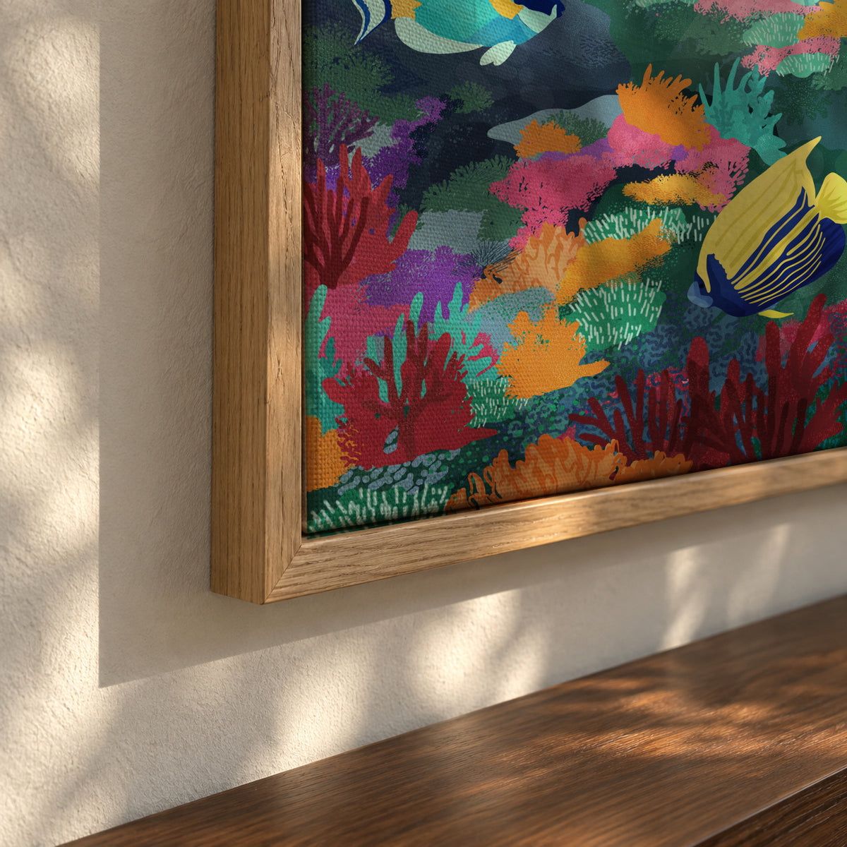 Beyond the waves - Framed canvas detail