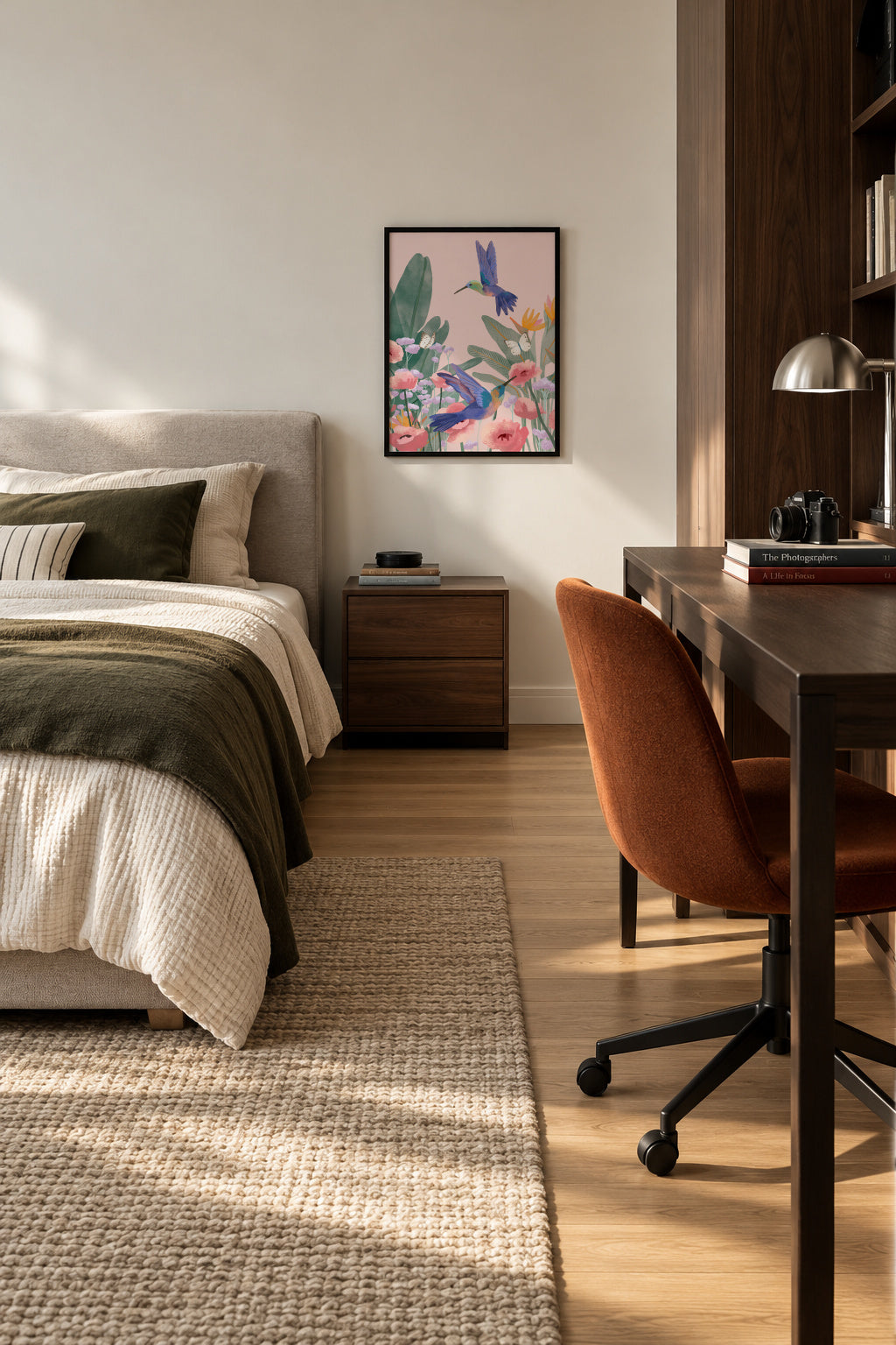 Hummingbirds - Framed poster in an interior