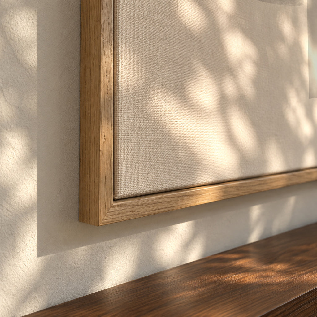Horizontal lines with gold - Framed canvas detail