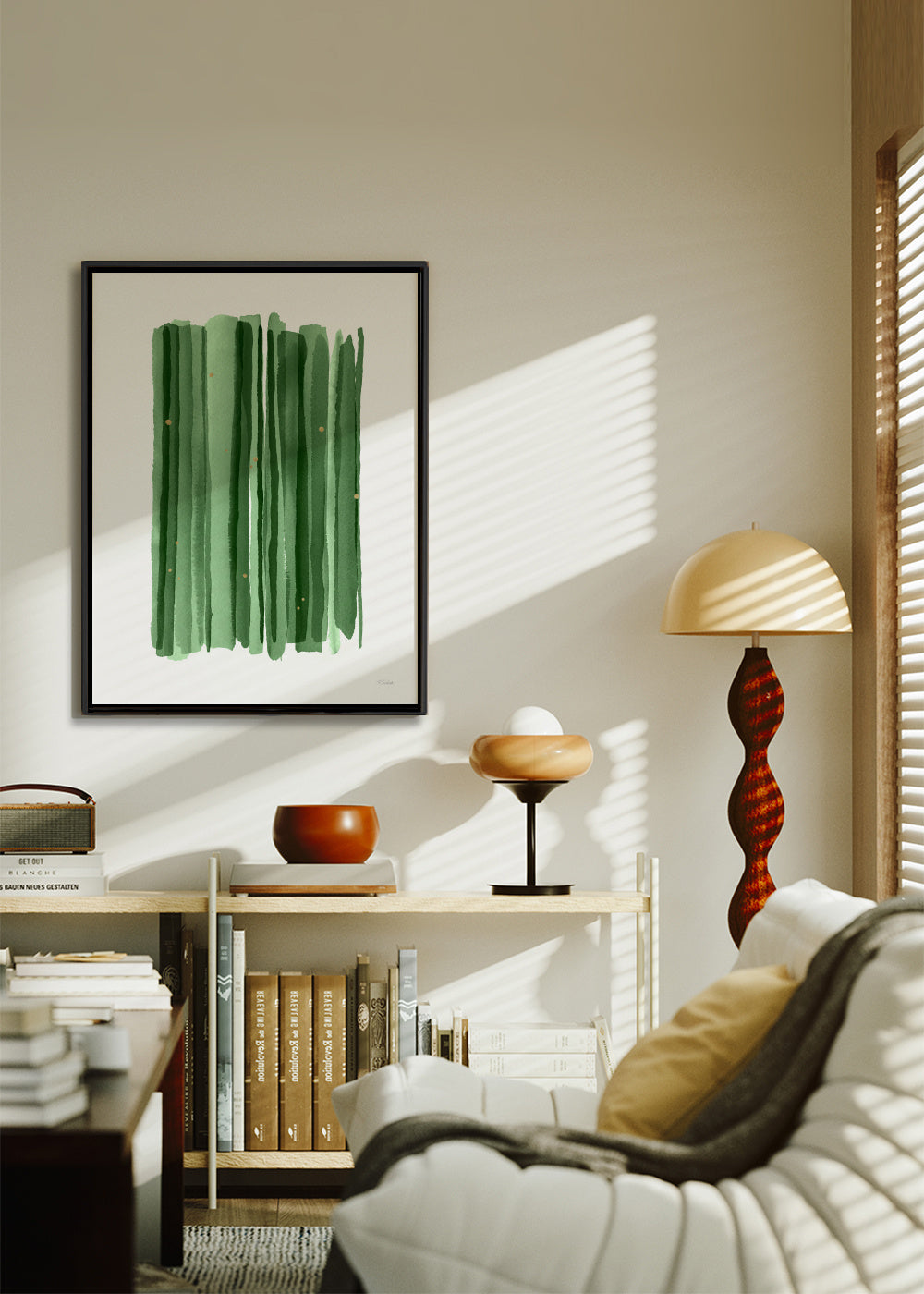 Spring tree textures - Framed canvas in an interior