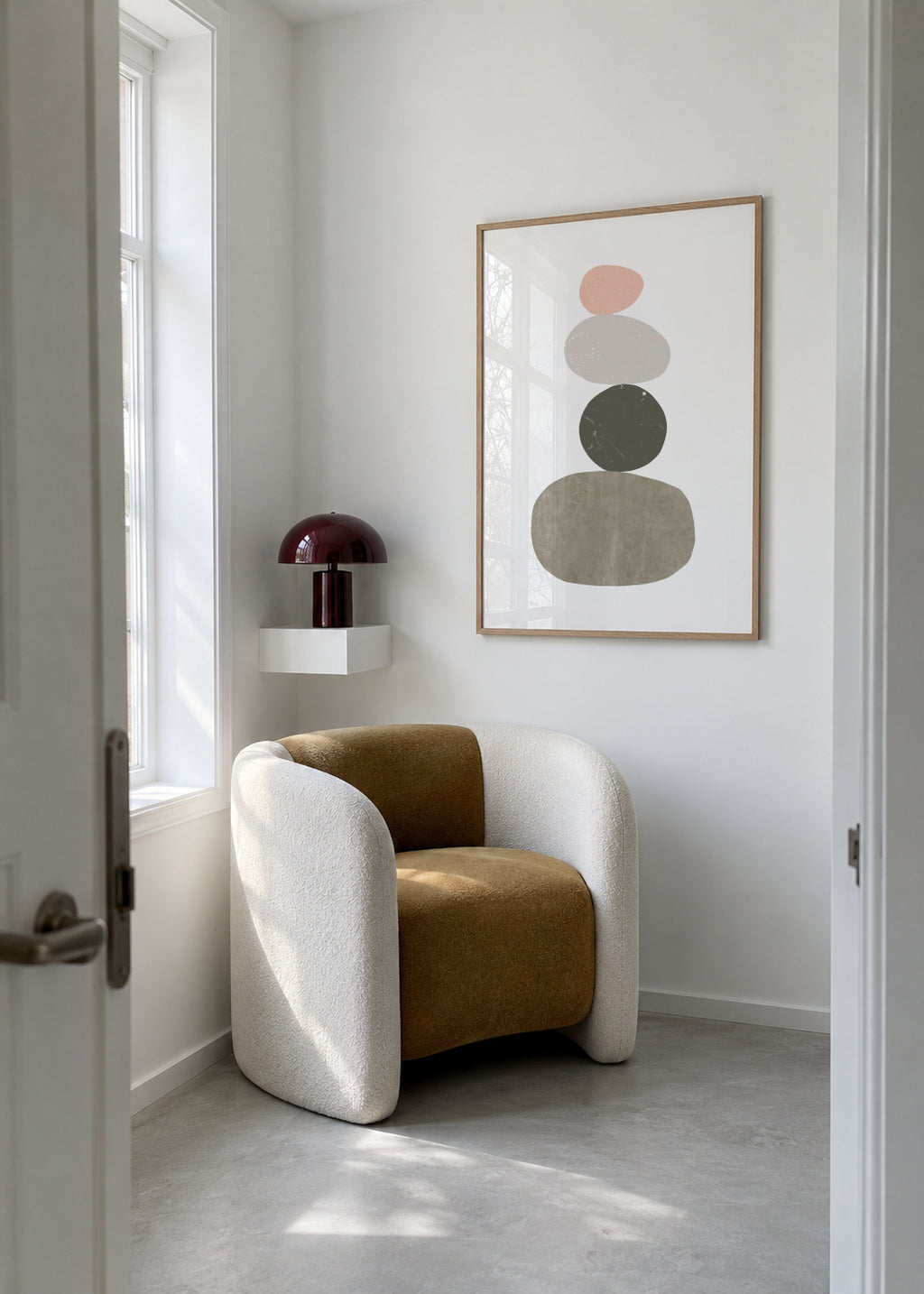 Pebbles N1 - Framed poster in an interior