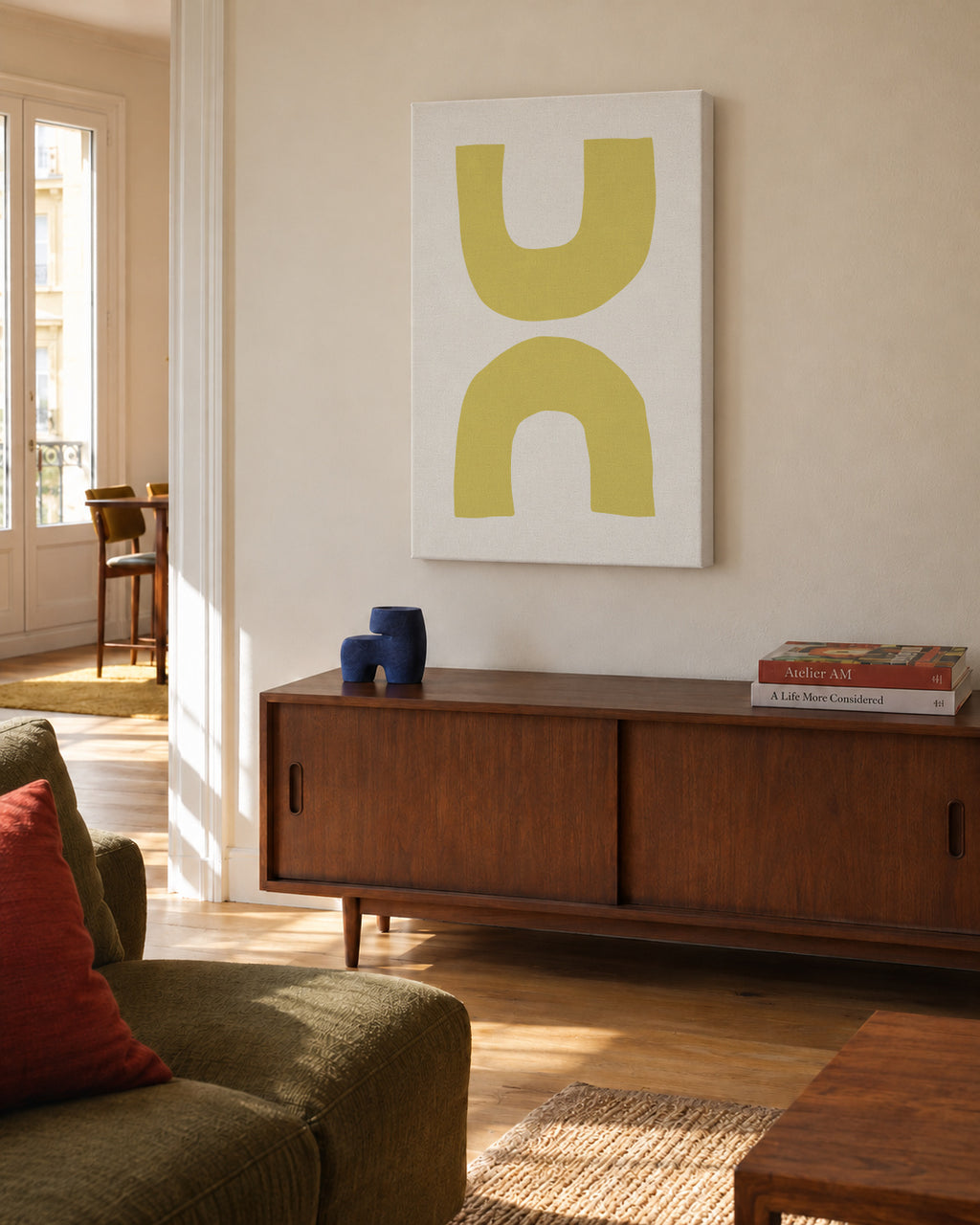 Abstract N4 - Unframed canvas in an interior