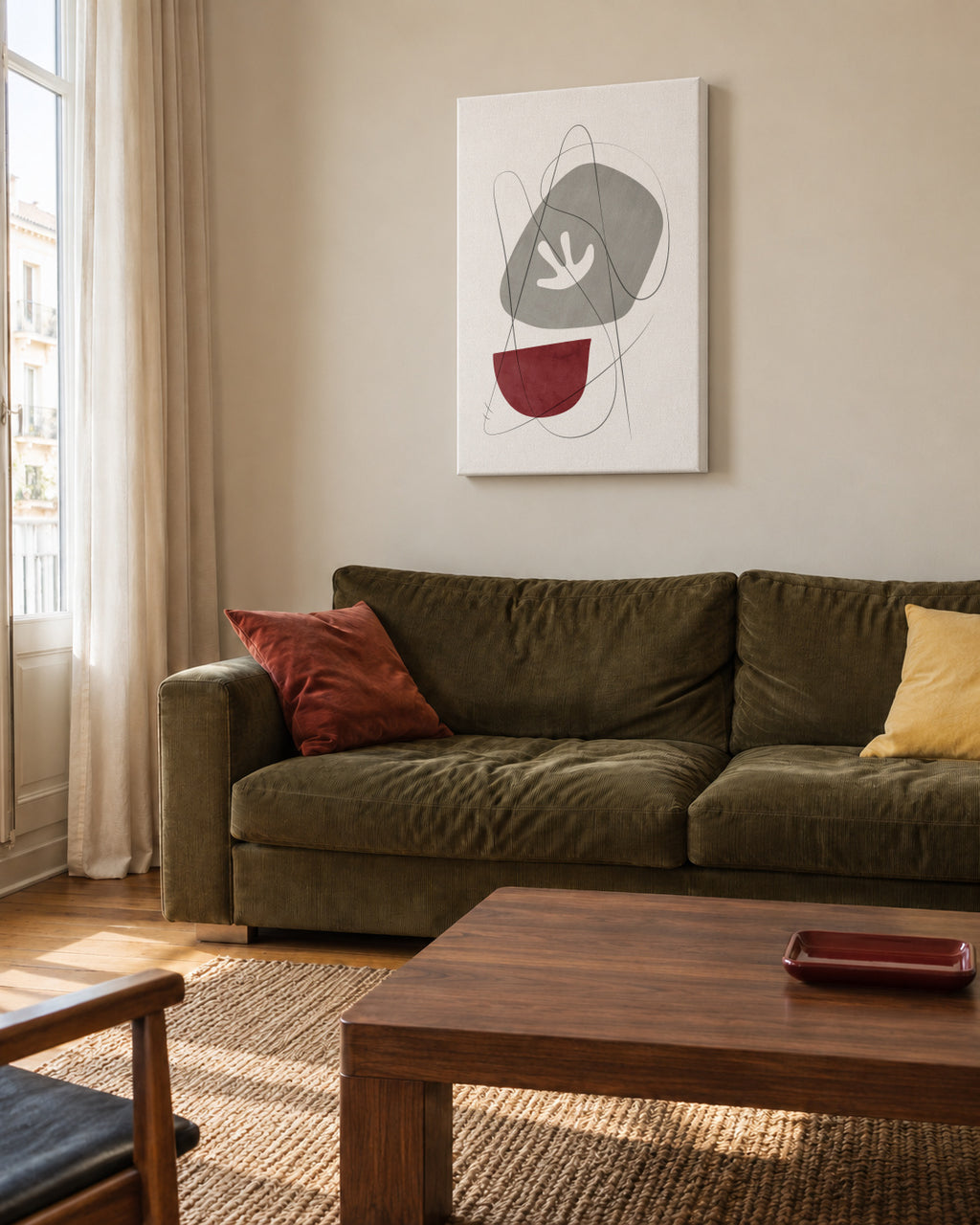 Abstract N 21 - Unframed canvas in an interior