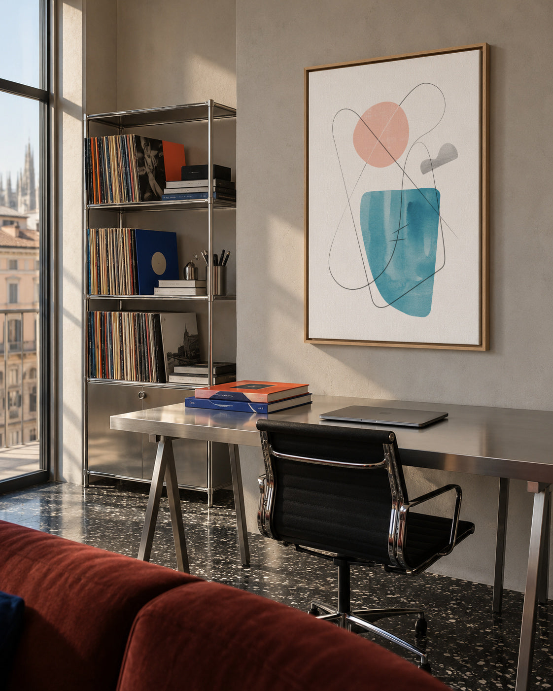 Abstract N 25 - Framed canvas in an interior
