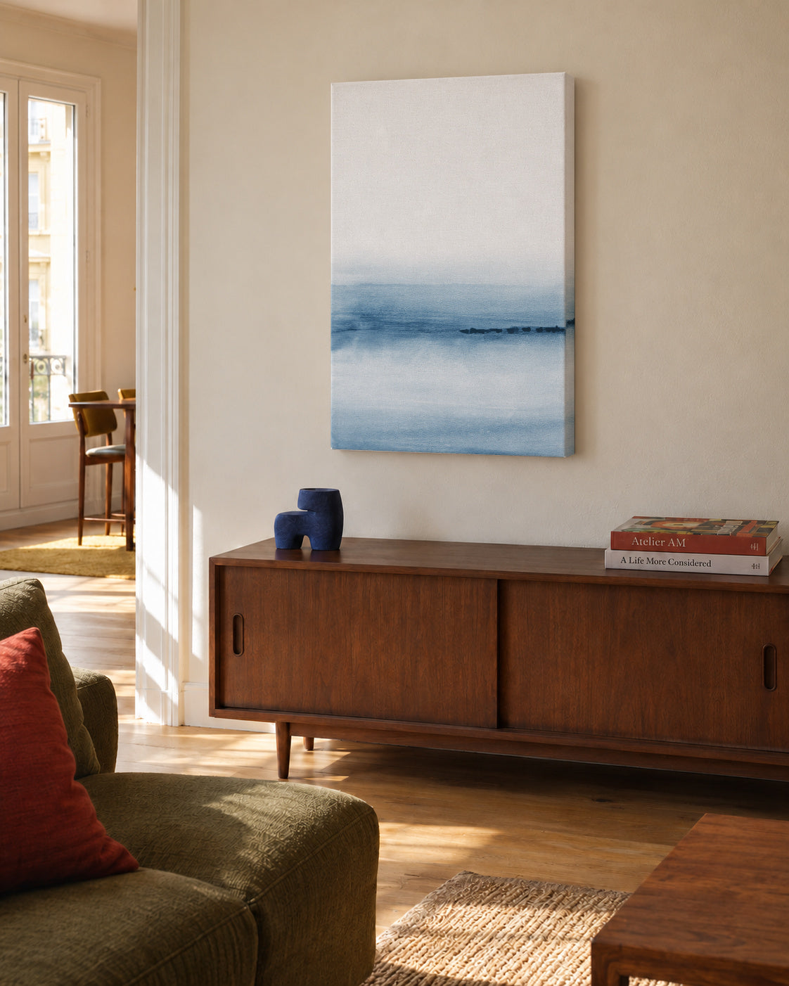 Watercolor Landscape N 7 - Unframed canvas in an interior