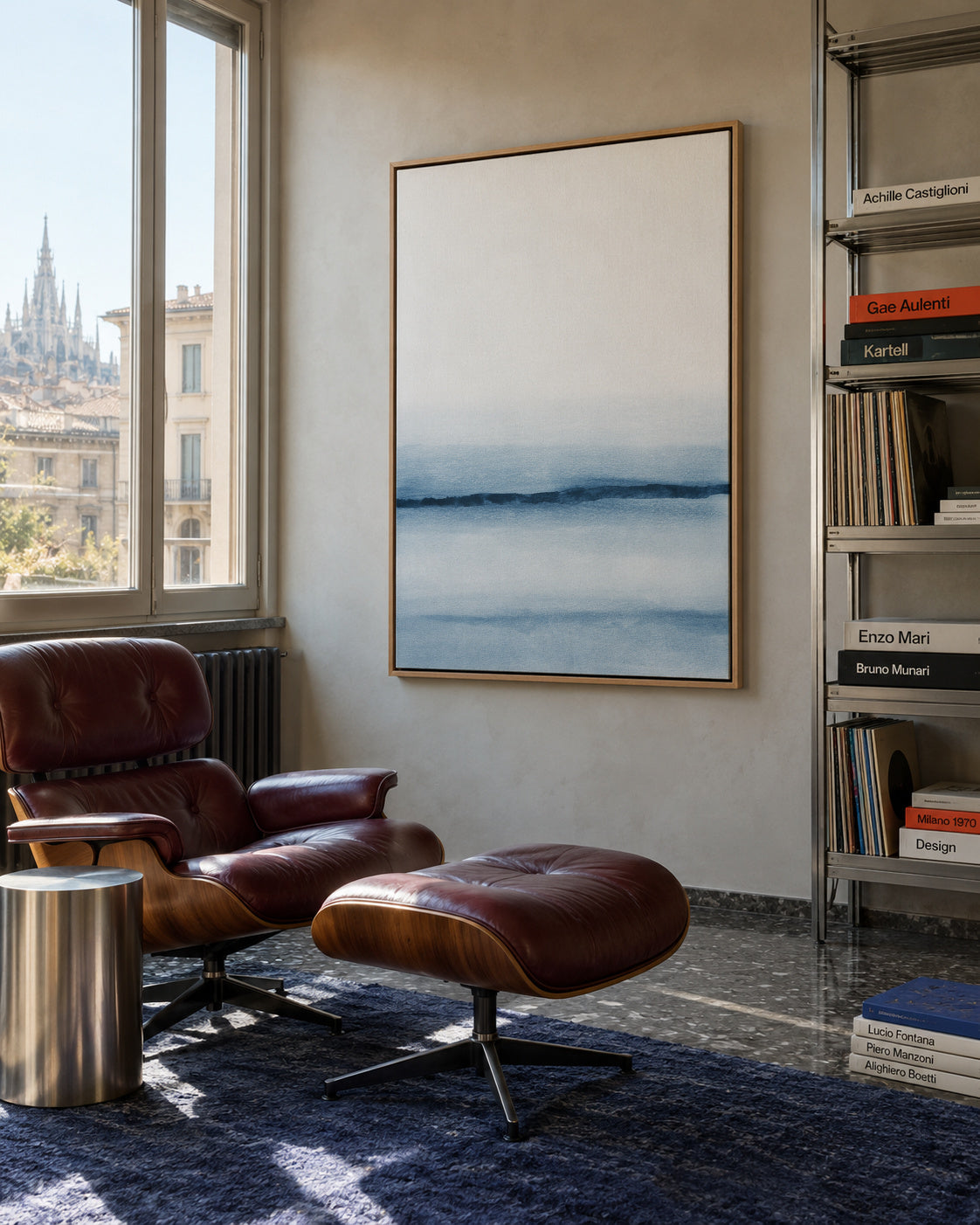 Watercolor Landscape N 8 - Framed canvas in an interior