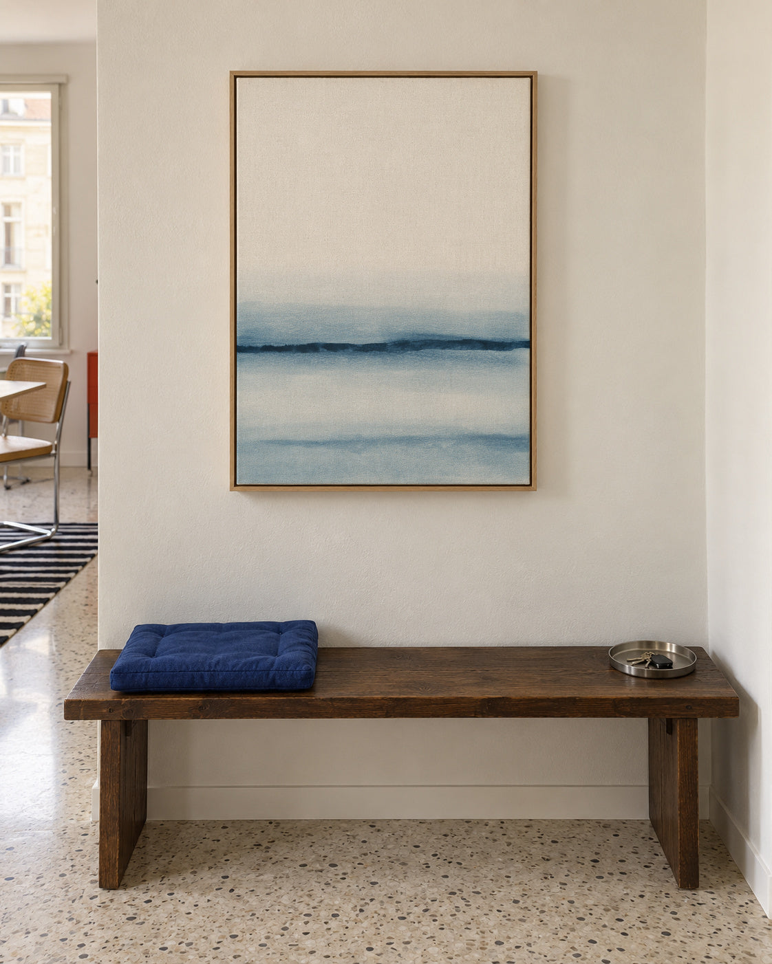 Watercolor Landscape N 8 - Framed canvas in an interior