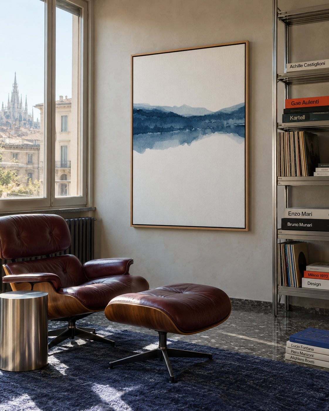 Watercolor Landscape N 17 - Framed canvas in an interior
