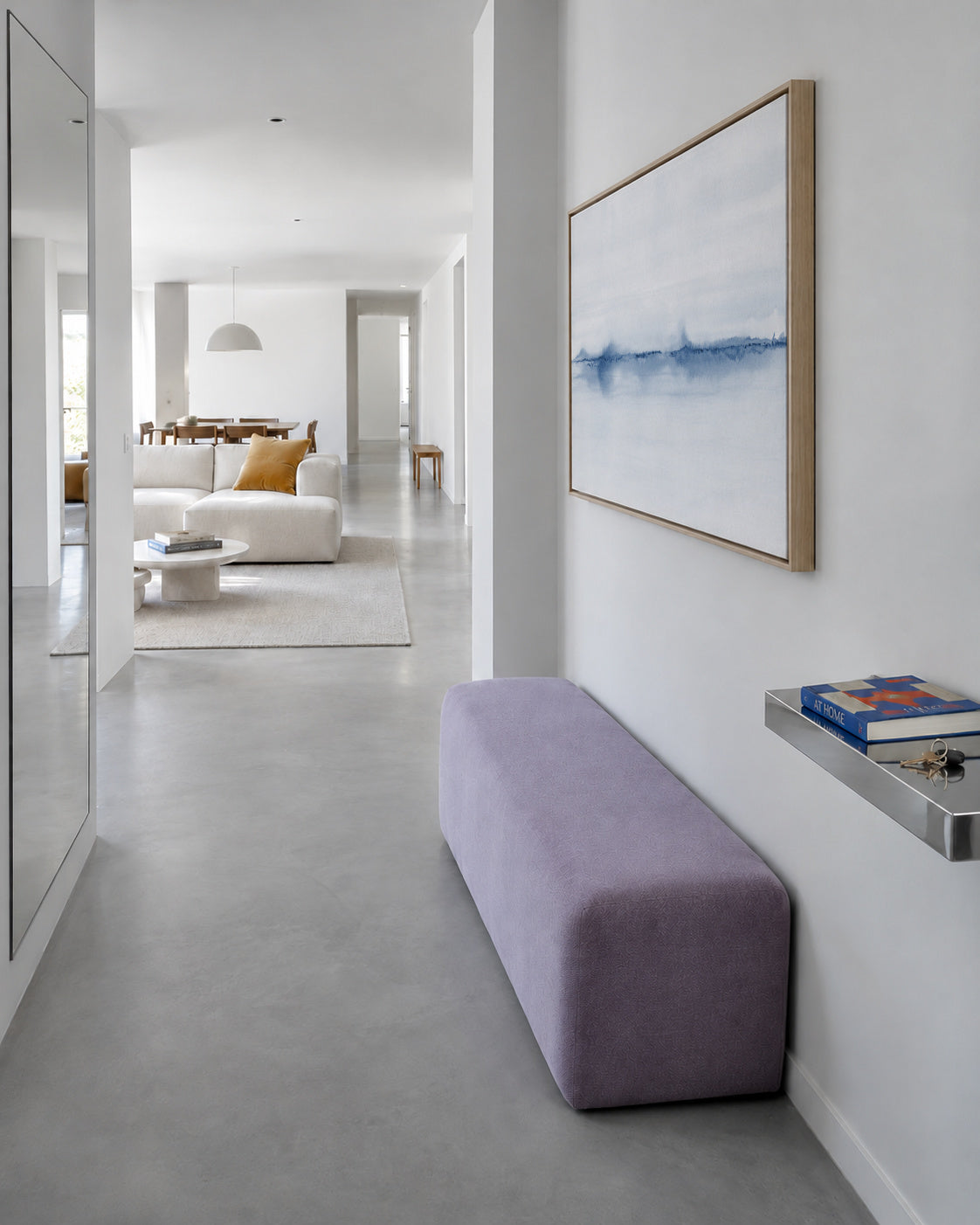 Watercolor abstraction N 16 - Framed canvas in an interior